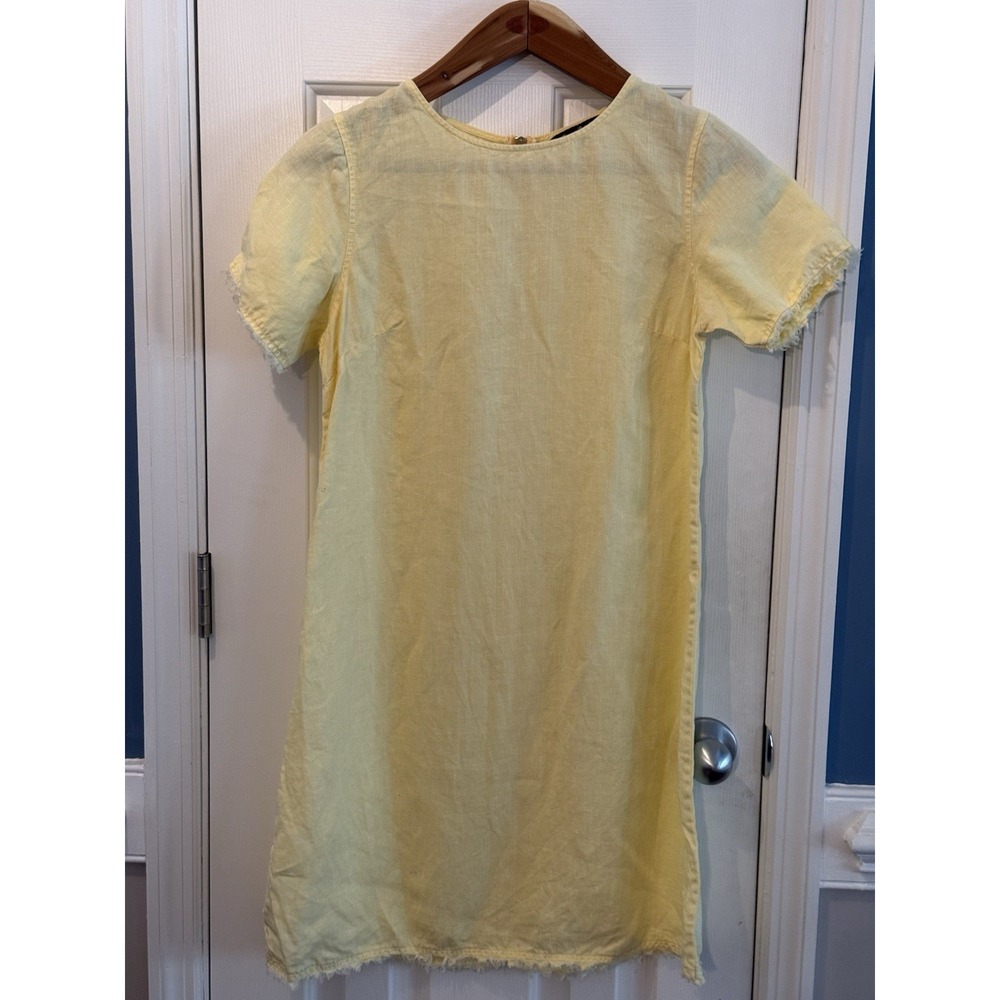 tommy bahama Butter Yelllow 100% Linen Dress Size XS/TP Summer Resort Party